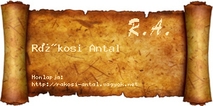 Rákosi Antal névjegykártya