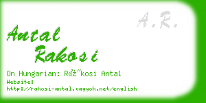 antal rakosi business card